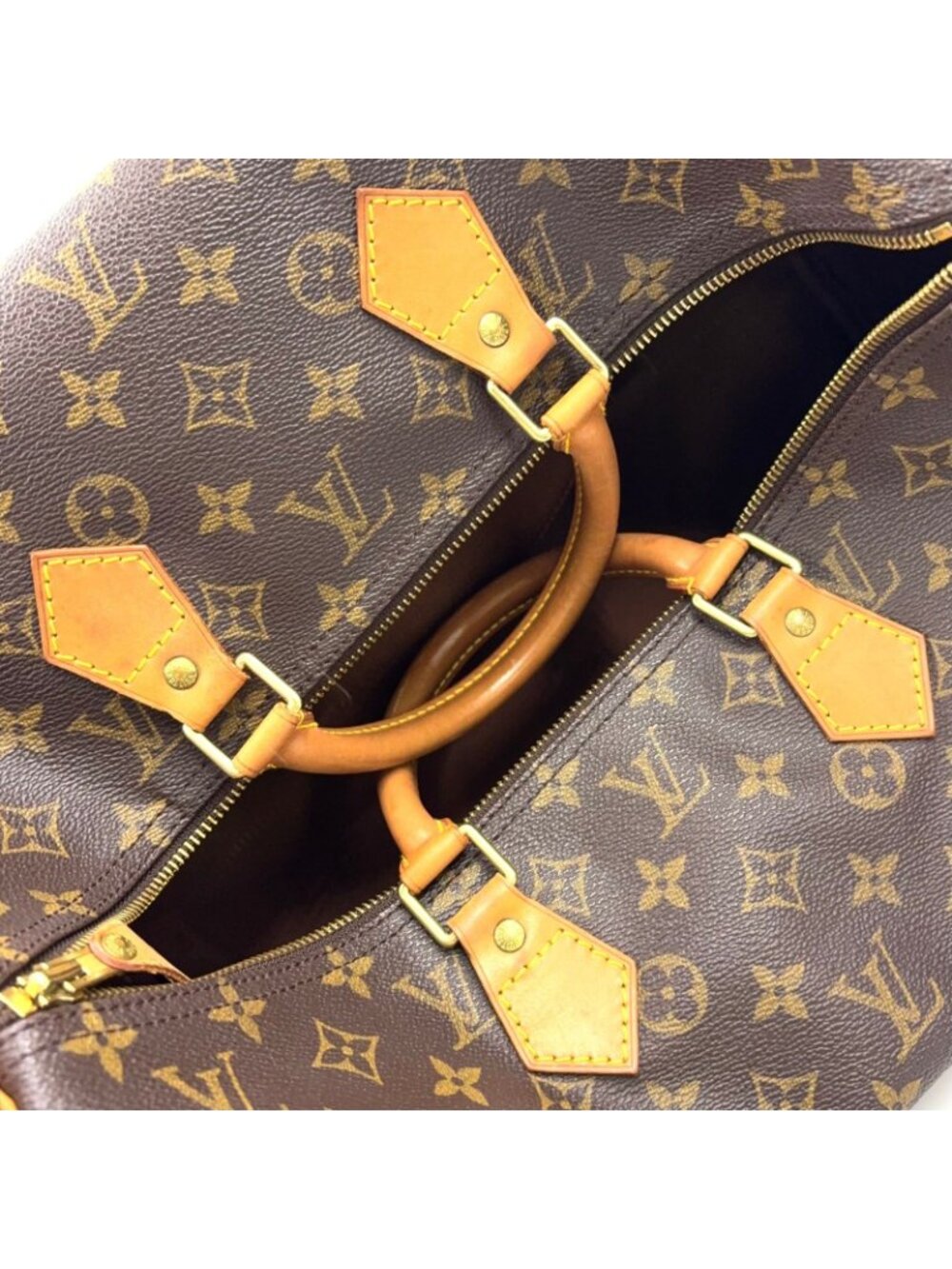 Louis Vuitton Speedy 40 Monogram Leather Brown Handbag Gold - Picture 14 of 15